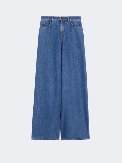 Max Mara Jean Droit En Denim De Coton In Blue