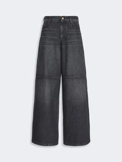 Max Mara Jean Droit En Denim De Coton In Noir