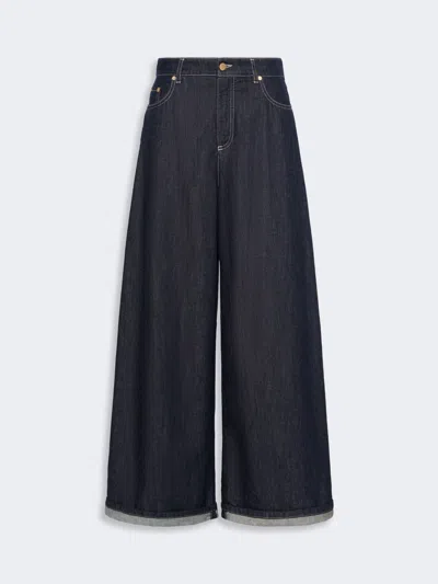 Max Mara Jean Jambe Large En Denim De Coton In Blue