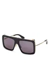 Max Mara Jean Acetate Rectangular Sunglasses In Black