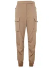 Max Mara Cargo Trousers In Gabardine Wool In Brown