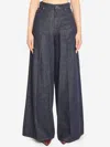 Max Mara Wide-leg Denim Trousers With Five Pockets In Blue