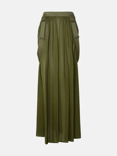 Max Mara 'jedy' Khaki Green Silk Skirt