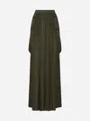 Max Mara Jedy' Khaki Green Silk Skirt In Green