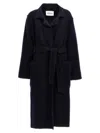 Max Mara Manuela Camel Sable Long Robe Coat In Blue