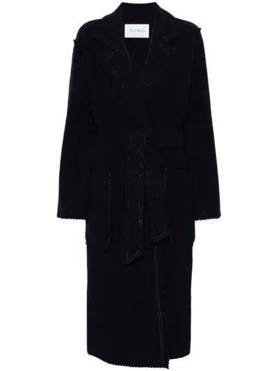 Max Mara 101801 Icon Double-breasted Coat In Navy