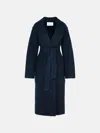 Max Mara 'jene' Dark Blue Cashmere Blend Coat In Blue