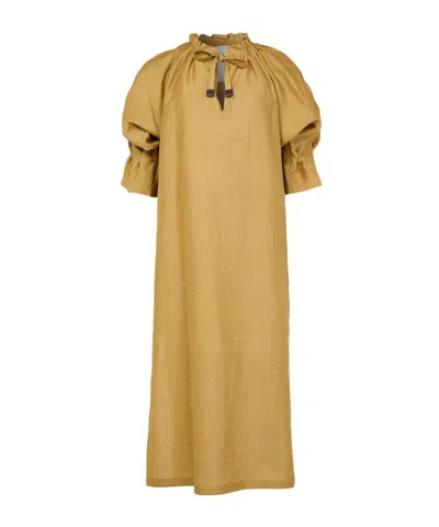 Max Mara Jene Long Dress In Yellow