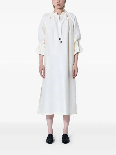 MAX MARA JENE RUFFLED-SLEEVE MIDI DRESS