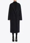 Max Mara Jene Wool-blend Belted Coat In Blue
