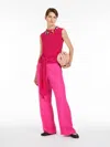 Max Mara Jersey And Crepe Top In Fuchsia