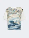 Max Mara Jersey And Printed Silk T-shirt In Multi