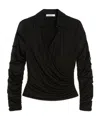 Max Mara Jersey And Tulle Blouse In Black