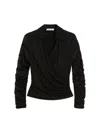 Max Mara Viscose Blouse Sheer Sleeves In Black