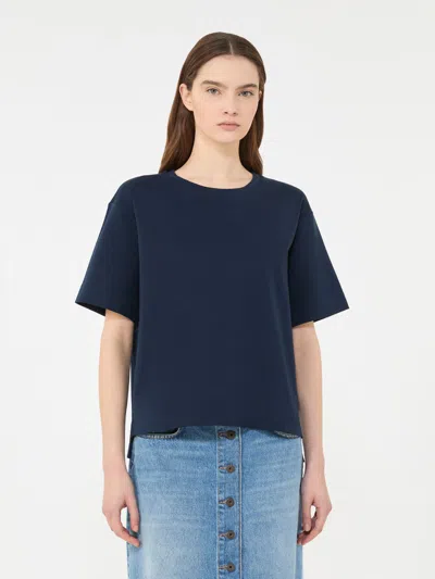 Max Mara Jersey Boxy T-shirt In Blue