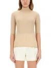 Max Mara Cecina Wool Knit Turtleneck Jumper In Beige