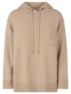 Max Mara Wool And Cashmere Hooded Sweater In Neutral
