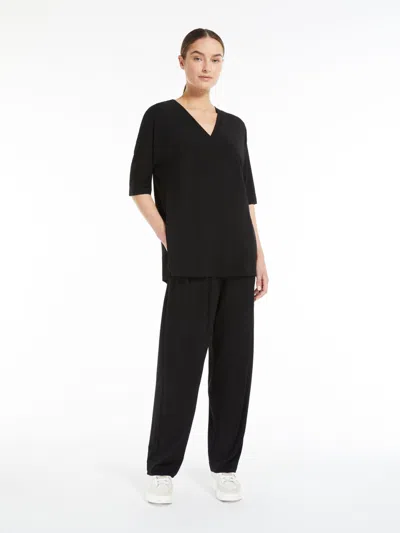 Max Mara Jersey Crepe Carrot Trousers In Black