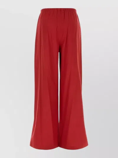 Max Mara Jersey Destino Full Length Wide Leg Pants In Red