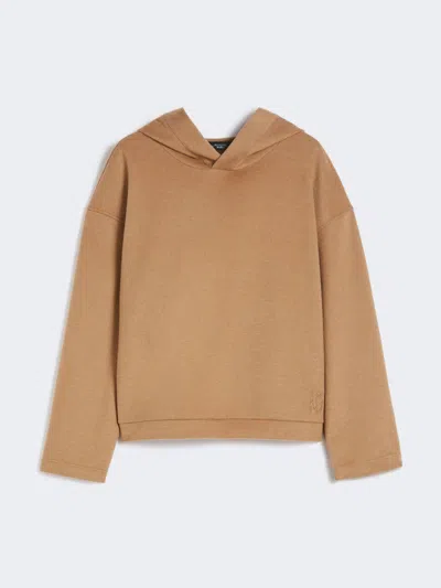 Max Mara Jersey Drap Sweatshirt In Brown