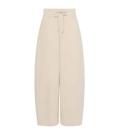 Max Mara Jersey Drawstring Sweatpants In White