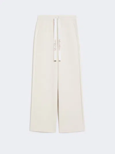 Max Mara Jersey Drawstring Trousers In White