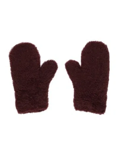 Pre-owned Max Mara Jersey Fabric Mittens In Red