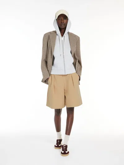Max Mara Jersey Hooded Gilet In Gray