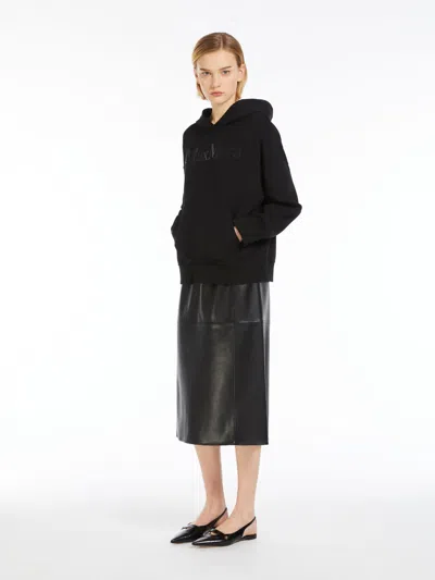 Max Mara Jersey Hoodie In Black