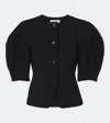 Max Mara Puff-sleeve Button-up Jacket In Black