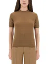 Max Mara Brown Polyester T-shirt In Brown
