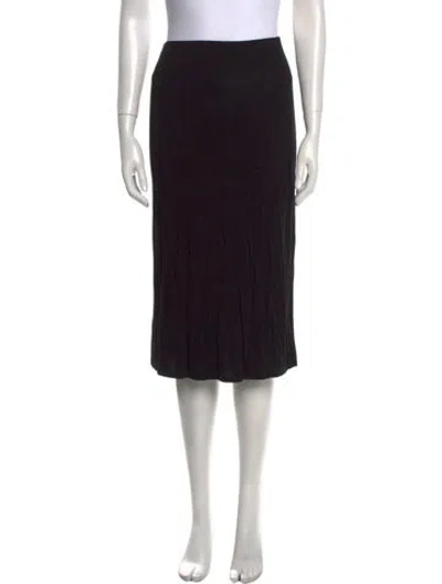Pre-owned Max Mara Jersey Knee-length Skirt In Black