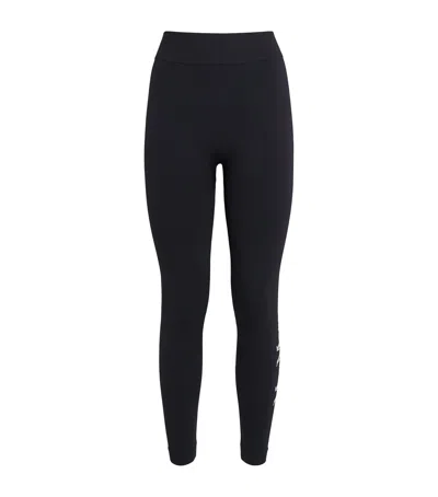 Max Mara Jersey Logo Leggings In Black