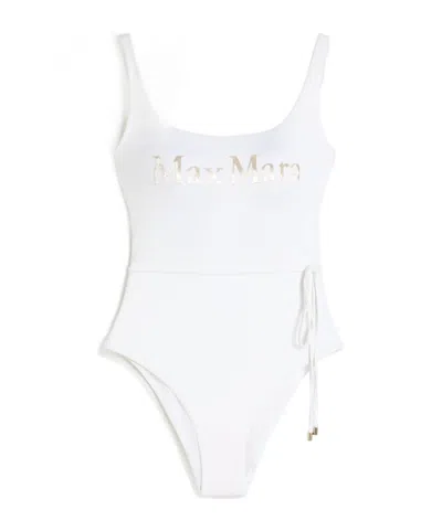 Max Mara Jersey Logo Swimsuit - White