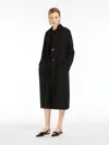 Max Mara Jersey Midi Coat In Black