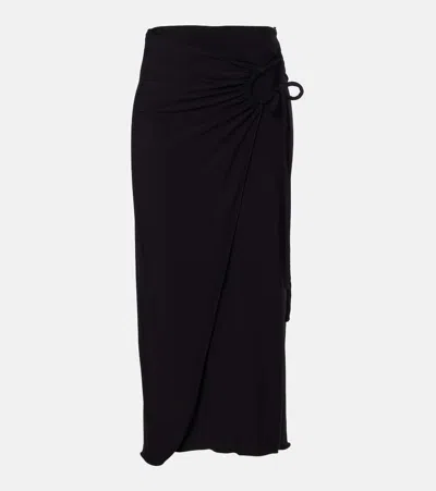 Max Mara Jersey Midi Skirt In Black