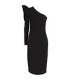 Max Mara Falda One-sleeve Ruffled Jersey Midi Dress In Black