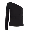 Max Mara Jersey One-shoulder Top In Black