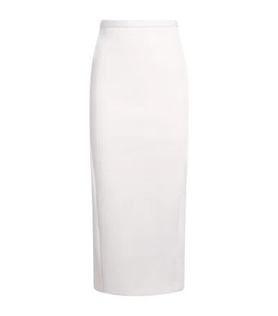 Max Mara Jersey Pencil Skirt In White