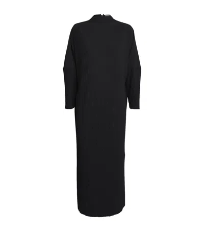 Max Mara Jersey Pleated Midi Dress In Black