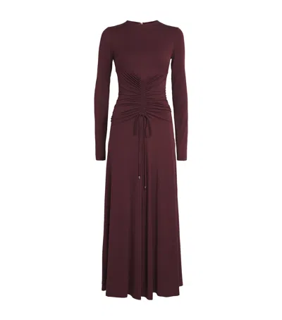 MAX MARA JERSEY RUCHED MAXI DRESS