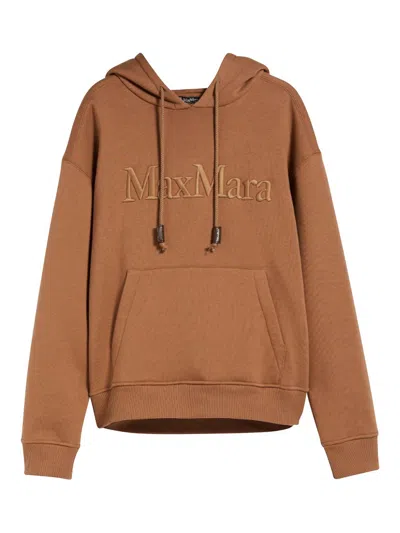 Max Mara Jersey Sweatshirt With Embroidery In Camel