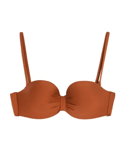 Max Mara Jersey Swimsuit Top In Brown