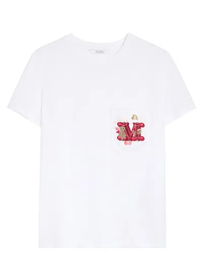 MAX MARA MAX MARA JERSEY T-SHIRT WITH EMBROIDERED POCKET