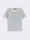 Max Mara Jersey T-shirt With Graphics In Blue