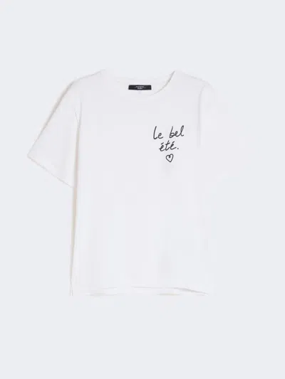 Max Mara Jersey T-shirt With Graphics In White