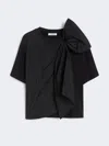 Max Mara Jersey T-shirt With Maxi Bow In Black