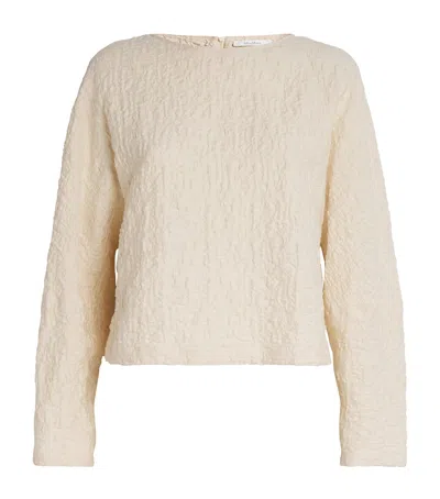 Max Mara Jersey Textured Blouse In Neutral