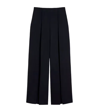 Max Mara Wool Jersey Trousers In Black