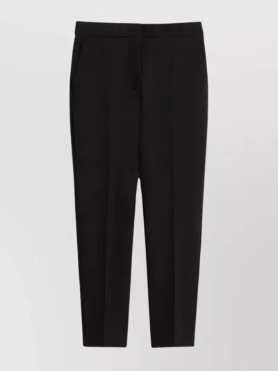 Max Mara Jersey Trousers With Belt Loops And French Pockets In Black
